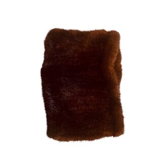 BERETTA ITALY BROWN KNITTED MINK COLLAR HEAD BAND